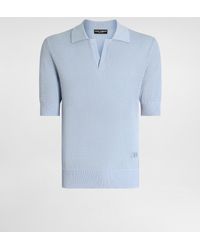 Dolce & Gabbana - Micro-Pattern Cotton Polo Shirt - Lyst