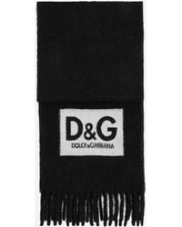 Dolce & Gabbana Bufanda de lana con parche D&G - Negro