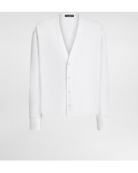Dolce & Gabbana - Long-Sleeved Linen Shirt With Cardigan Buttoning - Lyst