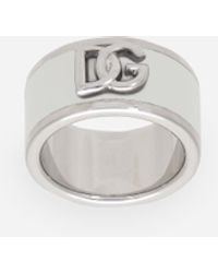 Dolce & Gabbana - Ring Aus Emaille Mit Dg-Logo - Lyst