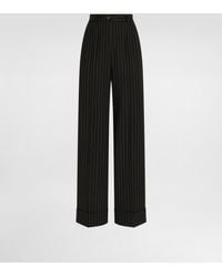 Dolce & Gabbana - Pinstripe Bi-Stretch Wool Trousers - Lyst