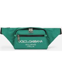 Dolce & Gabbana - Small Nylon Belt Bag With Rubberized Logo - Lyst