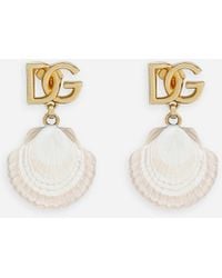 Dolce & Gabbana - Earrings With Shell-Shaped Pendant - Lyst