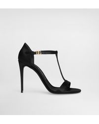 Dolce & Gabbana - Satin T-Bar Sandals - Lyst