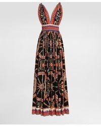 Dolce & Gabbana - Carretto-Print Long Poplin Dress - Lyst