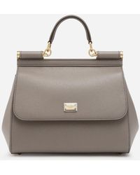 Dolce & Gabbana - Medium Sicily Handbag In Dauphine Leather - Lyst
