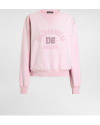 Dolce & Gabbana - Jersey Sweatshirt With Raised Dg Embroidery - Lyst