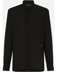 Dolce & Gabbana - Hawaiihemd Aus Leinen Mit Dg Hardware - Lyst