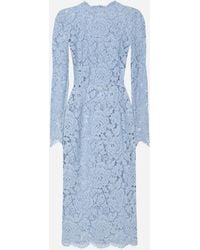 Dolce & Gabbana - ロゴ&フローラル コードレース ロンゲット シースドレス - Lyst