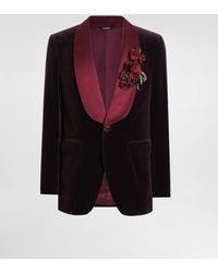 Dolce & Gabbana - Velvet Embellished Tuxedo Jacket - Lyst