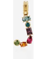 Dolce & Gabbana - Charm B Lettering 18-Carat And Multicolored Gems - Lyst