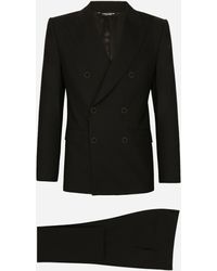 Dolce & Gabbana - Double-Breasted Stretch Wool Sicilia-Fit Suit - Lyst
