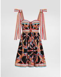 Dolce & Gabbana - Carretto-Print Poplin Dress - Lyst