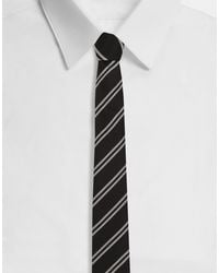 Dolce & Gabbana - Silk Jacquard Tie With Regimental Stripe - Lyst