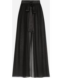 Dolce & Gabbana - Silk Chiffon Long Skirt - Lyst