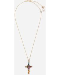 Dolce & Gabbana - Pendant 18-Carat And Multicolored Gems - Lyst
