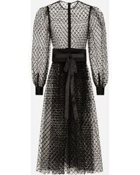 Dolce & Gabbana - Mesh Corseted Midi Dress - Lyst