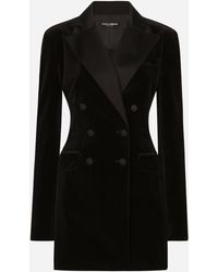Dolce & Gabbana - Velvet Double-Breasted Blazer - Lyst