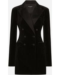 Dolce & Gabbana - Velvet Double-Breasted Blazer - Lyst