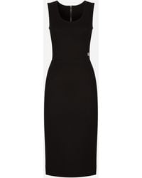 Dolce & Gabbana - Sleeveless Milano Rib Midi Dress - Lyst