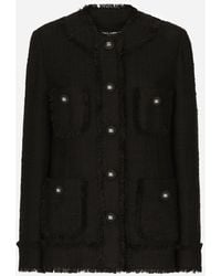 Dolce & Gabbana - Single-Breasted Tweed Jacket - Lyst