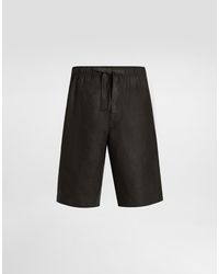 Dolce & Gabbana - Linen Fabric Shorts - Lyst
