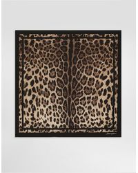 Dolce & Gabbana - Leopard- Silk Twill Scarf 70X70 - Lyst