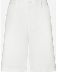 Dolce & Gabbana - Bermuda en coton stretch avec plaquette à logo - Lyst