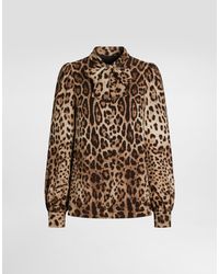 Dolce & Gabbana - Leo- Silk Charmeuse Shirt - Lyst