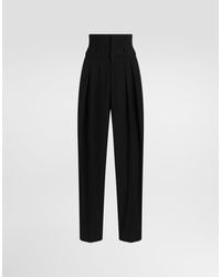 Dolce & Gabbana - Pinstripe Wool Jacquard Trousers - Lyst
