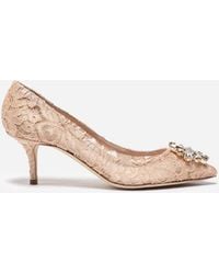 Dolce & Gabbana - Lace Pumps With Brooch Detailing - Lyst