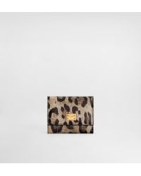 Dolce & Gabbana - Geldbörse Aus Dauphine-Kalbsleder Mit Leoparden-Print - Lyst
