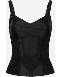 Dolce & Gabbana - Lace-Trim Bustier Camisole Top - Lyst