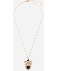 Dolce & Gabbana - Devotion Pendant 18 Carat, Garnet And Sapphires - Lyst