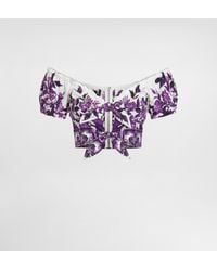 Dolce & Gabbana - Majolica-Print Poplin Top - Lyst