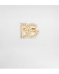 Dolce & Gabbana - Ring With Rhinestone-Detailed Dg Logo - Lyst