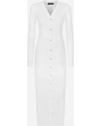 Dolce & Gabbana - Langer Gerippter Cardigan Aus Viskose - Lyst