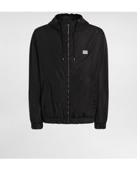 Dolce & Gabbana - Technical Fabric Jacket With Hood And Tag - Lyst