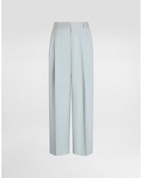 Dolce & Gabbana - Shantung Viscose Trousers - Lyst
