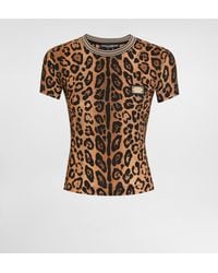 Dolce & Gabbana - تيشيرت كريسبو بأكمام قصيرة وطبعة فهد - Lyst