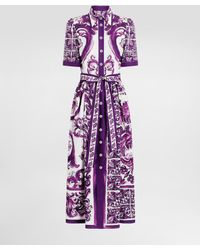 Dolce & Gabbana - 'Maiolica' Print Chemisier Dress - Lyst