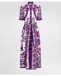 Dolce & Gabbana - 'Maiolica' Print Chemisier Dress - Lyst