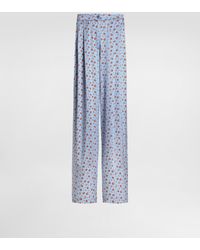 Dolce & Gabbana - Small Rose-Print Wide Silk Trousers - Lyst