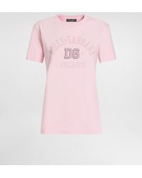 Dolce & Gabbana - Oversize Jersey T-Shirt With Raised Dg Logo Embroidery - Lyst
