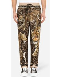 Pantalone pigiama in seta jacquard DGDolce & Gabbana in Seta da Uomo colore Nero Uomo Abbigliamento da Nightwear e sleepwear da Pigiami e loungewear 