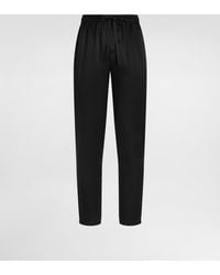 Dolce & Gabbana - Silk Pajama Pants With Logo Embroidery - Lyst