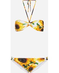 Dolce & Gabbana Bikini Sonnenblumen-Print - Gelb
