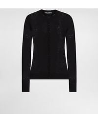 Dolce & Gabbana - Wool Cardigan With Lace - Lyst