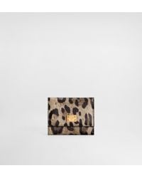 Dolce & Gabbana - Cartera En Piel De Becerro Dauphine Con Estampado De Leopardo - Lyst
