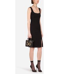 Dolce & Gabbana Sleeveless Jersey Calf-Length Dress - Schwarz